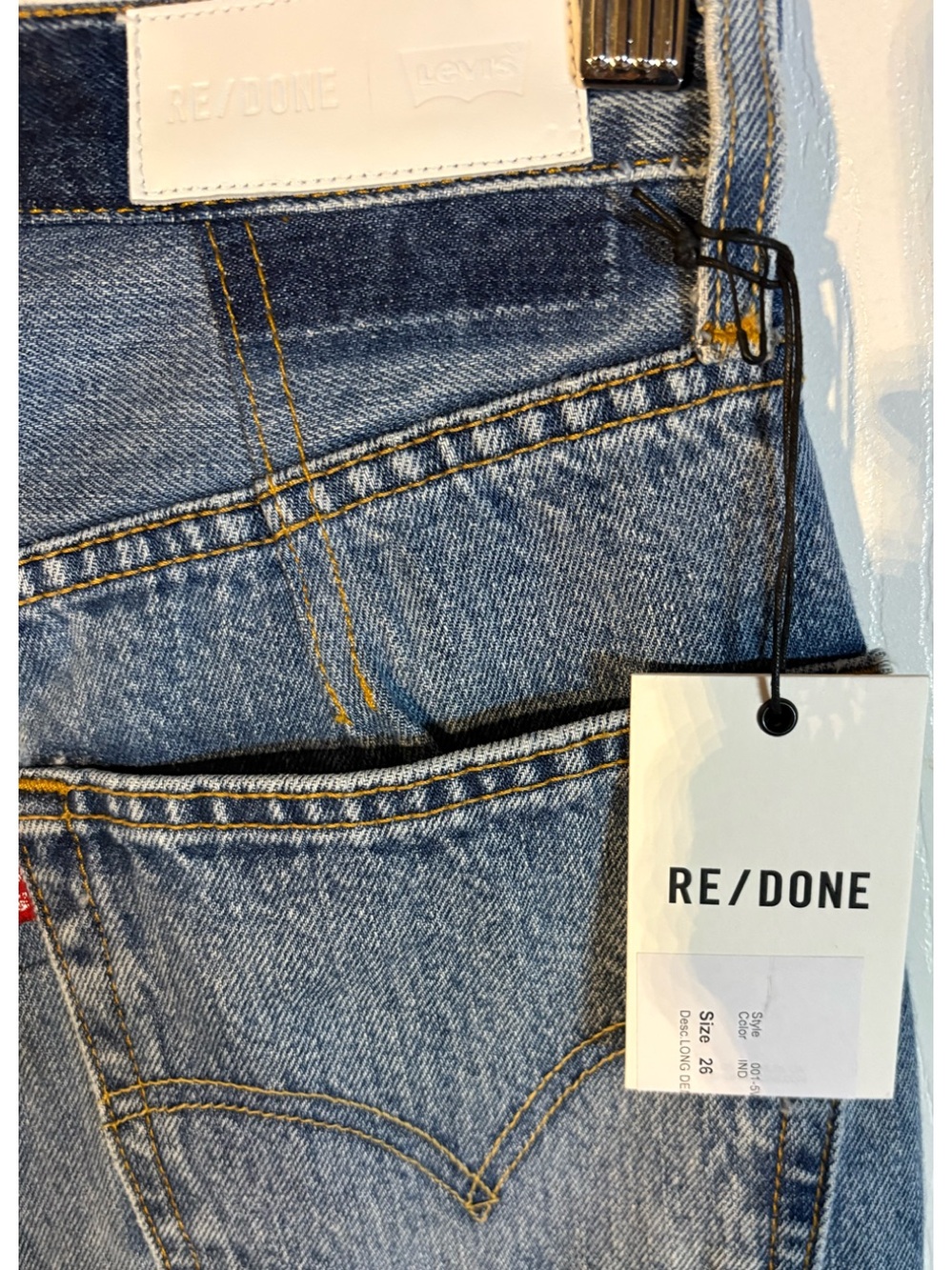 RE/DONE NWT Deconstructed Denim Maxi Skirt in Sz 26 - Picture 6 of 9